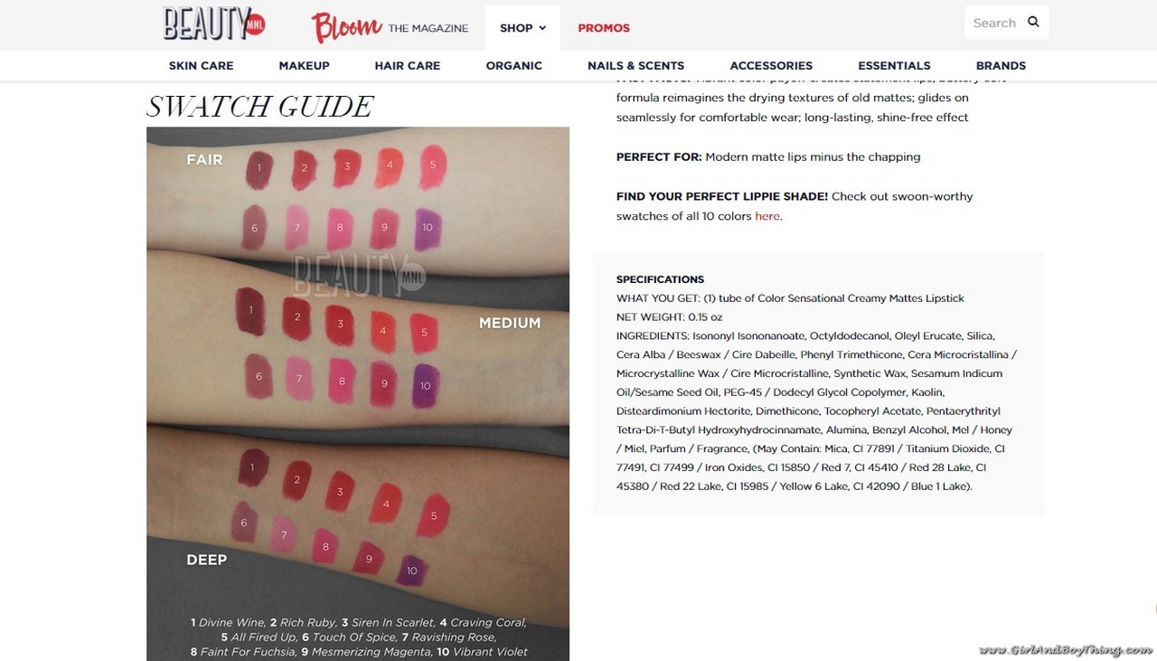 BeautyMNL swatch guide