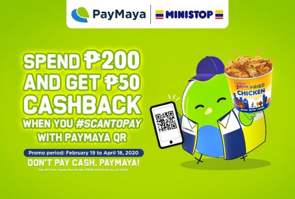 Go CASHLESS! Get P50 Cashback Using PayMaya QR in All Ministop Branches