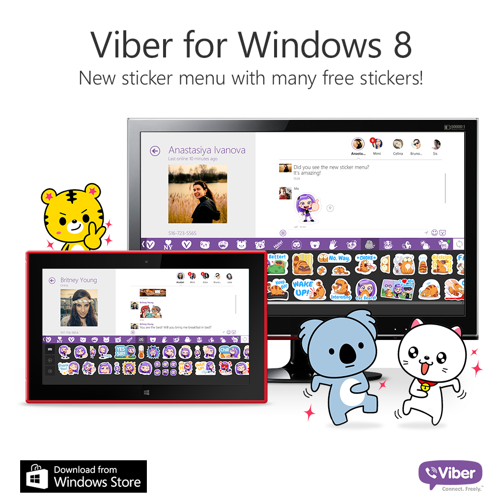Viber Version 3.1 Now Available on Windows 8 Plus New Sticker Menu