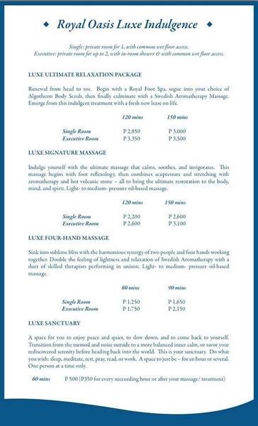Royal Oasis Luxe Spa