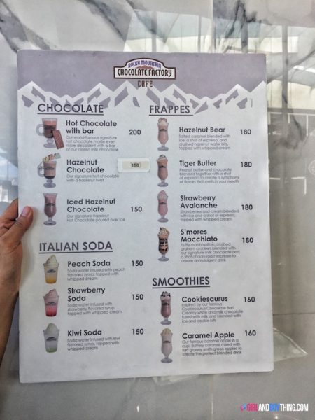 Rocky Mountain Chocolate Factory cafe Molito Lifestyle Center alabang