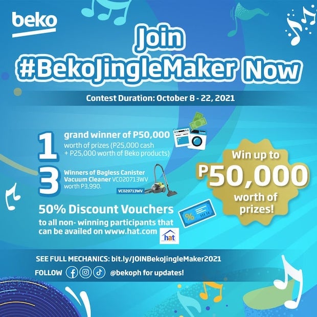 A Total of P50,000 Cash And Appliances Are At Stake When You Join BEKO JINGLE MAKERS Contest