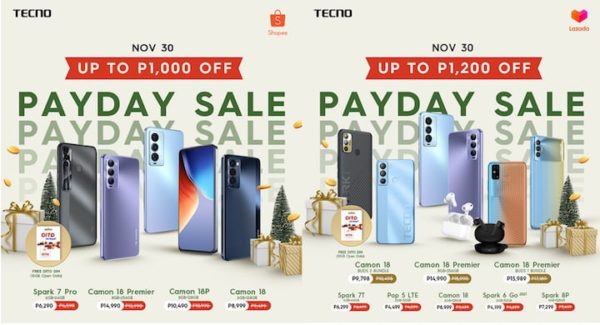 Grab the New CAMON 18 Series at the TECNO Payday Sale from November 29-30!