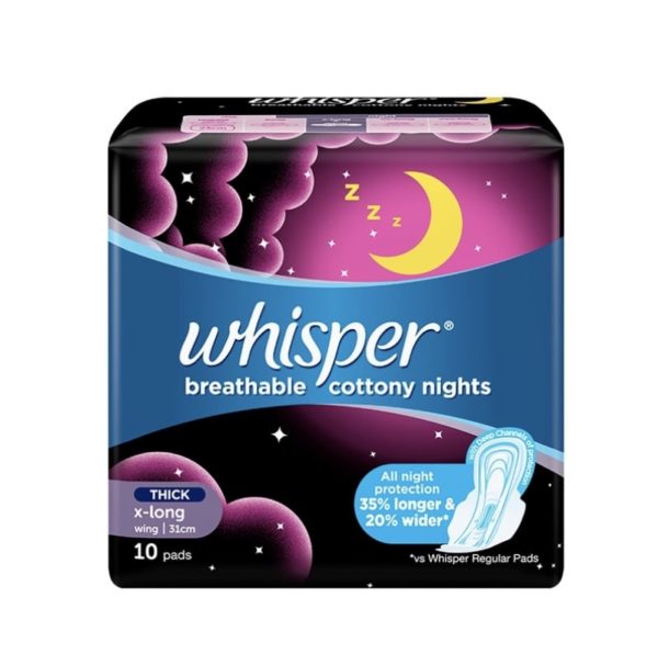On Your Period Night? Try out Whisper Breathable Cottony Nights!
