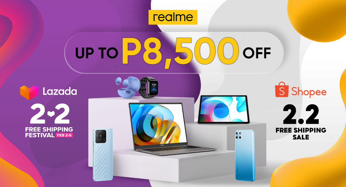 Get Up To P8,500 OFF On realme Smartphones And TechLife Devices at Lazada and Shopee’s 2.2 Sale