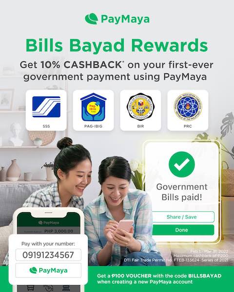 Get Up To 10% Cashback When You Pay Your Gov't Fees Using PayMaya