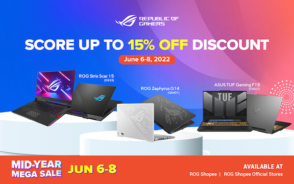 From June 6 to 8, ASUS and ROG Fans Can Enjoy As Much As 18% Discount On Lazada and Shopee!