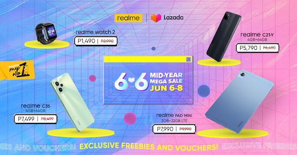 Score Up To 69% OFF on realme Products This 6.6 on Shopee And Lazada!
