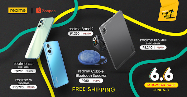 Score Up To 69% OFF on realme Products This 6.6 on Shopee And Lazada!