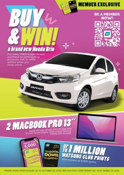 Enjoy Watsons  9.9 Sale Offers and Win A Honda Brio or MacBook Pro 13!
