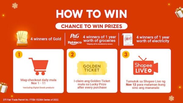 Win Lots of Prizes With Shopee’s SHOP TO WIN GOLD Promo This 11.11 Mega Pamasko Sale!