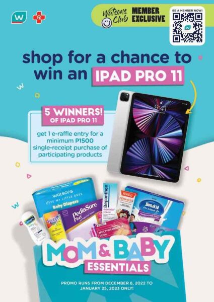 Get A Chance To Win An iPad Pro 11 When You Shop at Watsons For You And Your Baby!