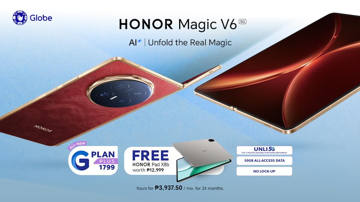 HONOR Magic V6 available with Globe Postpaid Plans in the Philippines